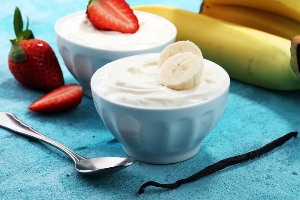 Yogurt is a good alternative snack to pretzels for people with braces. 